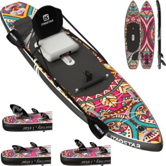 iTAOSTAR Novelty 11'6" x 35" Inflatable Stand Up Paddle Board with Seat- Stable SUP Board for Adults - Portable Paddleboard for Yoga, Surfing, Fishing - Includes Full Accessories Kit