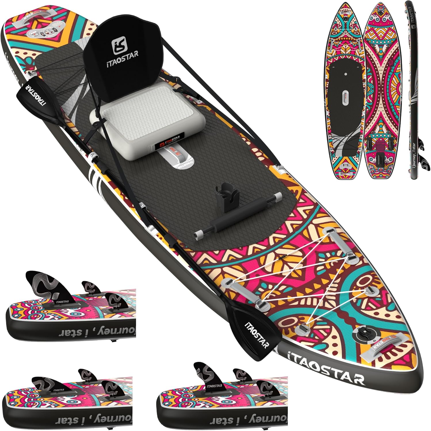 iTAOSTAR Novelty 11'6" x 35" Inflatable Stand Up Paddle Board with Seat- Stable SUP Board for Adults - Portable Paddleboard for Yoga, Surfing, Fishing - Includes Full Accessories Kit