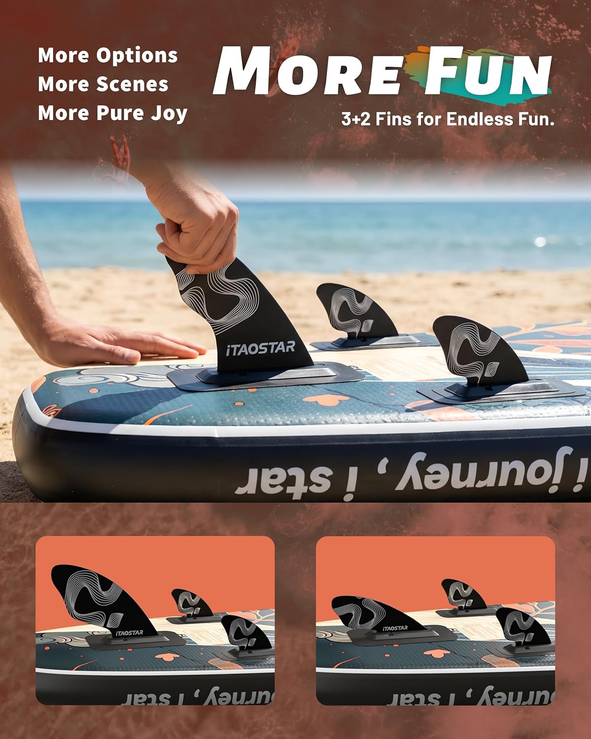 iTAOSTAR Novelty 11'6" x 35" Inflatable Stand Up Paddle Board with Seat- Stable SUP Board for Adults - Portable Paddleboard for Yoga, Surfing, Fishing - Includes Full Accessories Kit - Image 5