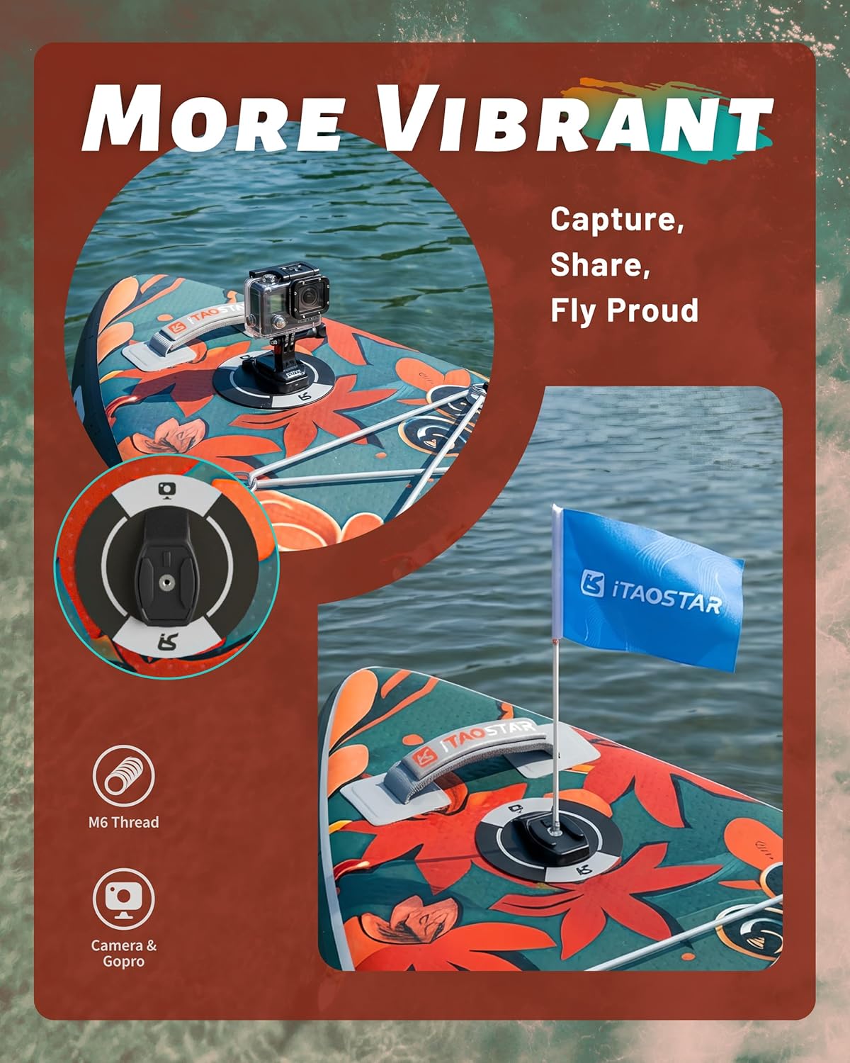 iTAOSTAR Novelty 11'6" x 35" Inflatable Stand Up Paddle Board with Seat- Stable SUP Board for Adults - Portable Paddleboard for Yoga, Surfing, Fishing - Includes Full Accessories Kit - Image 6