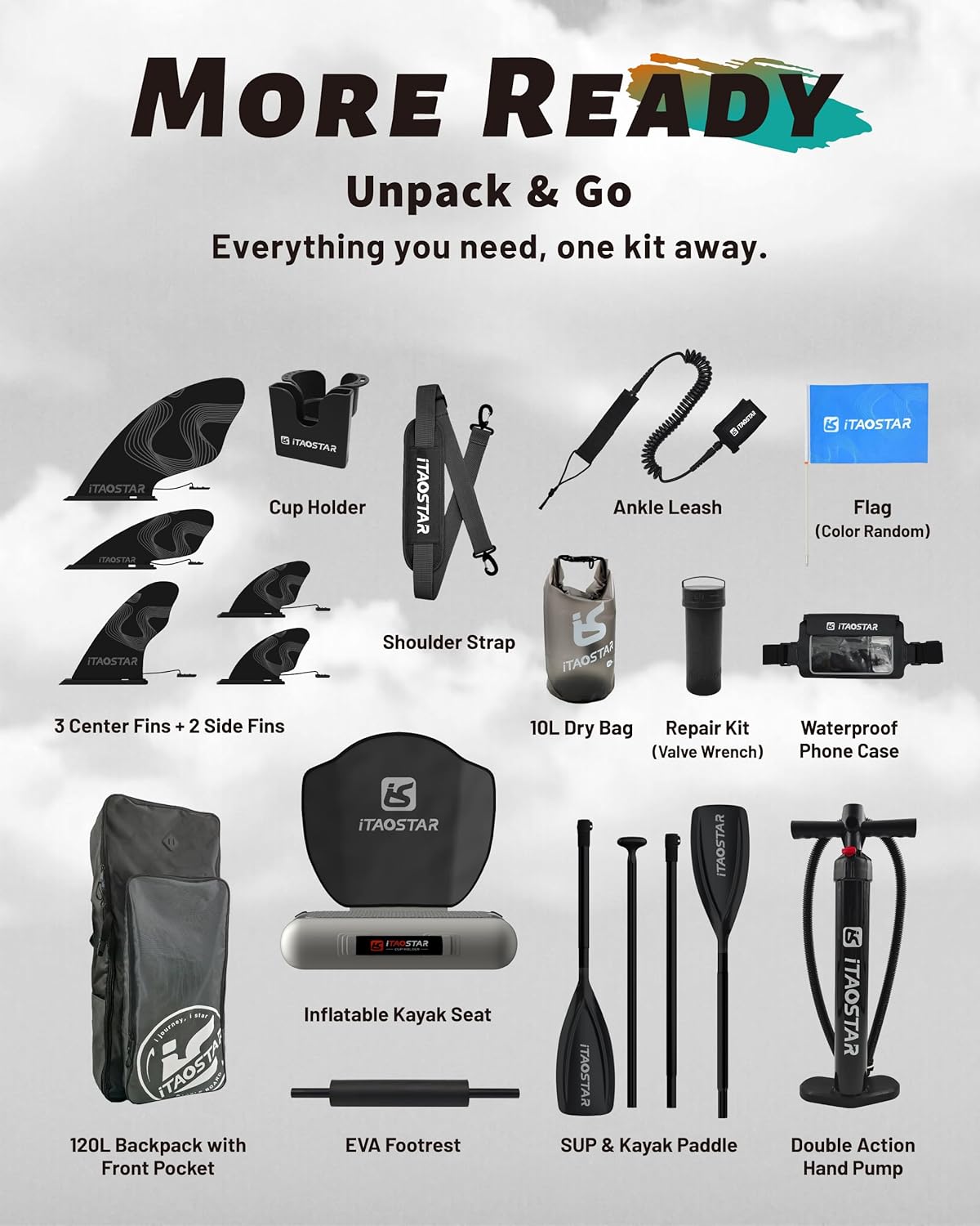 iTAOSTAR Novelty 11'6" x 35" Inflatable Stand Up Paddle Board with Seat- Stable SUP Board for Adults - Portable Paddleboard for Yoga, Surfing, Fishing - Includes Full Accessories Kit - Image 7