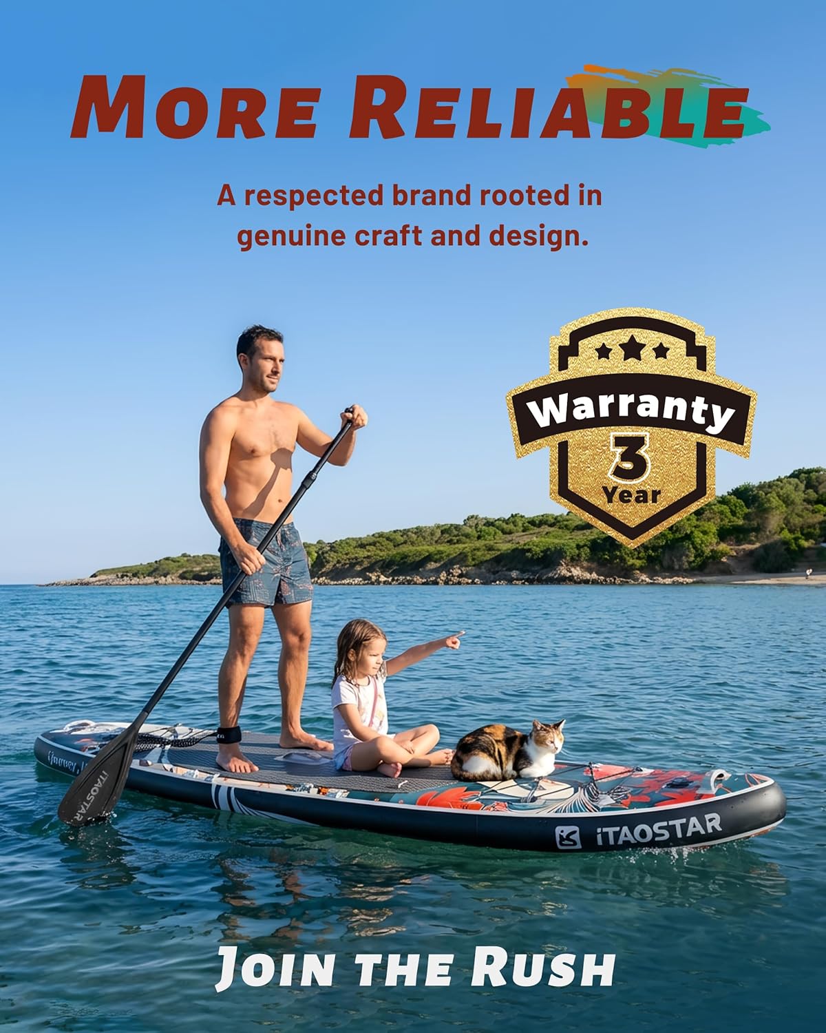 iTAOSTAR Novelty 11'6" x 35" Inflatable Stand Up Paddle Board with Seat- Stable SUP Board for Adults - Portable Paddleboard for Yoga, Surfing, Fishing - Includes Full Accessories Kit - Image 9